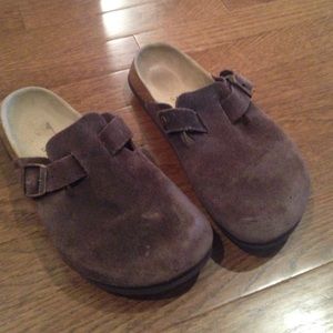 Brown Birkenstock clogs