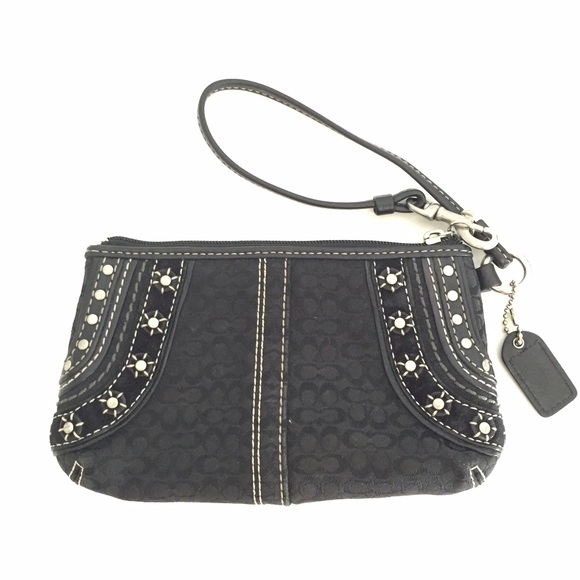Coach Black Logo Wristlet - Picture 2 of 3