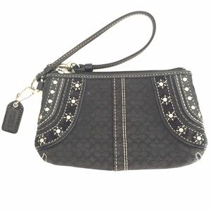 Coach Black Logo Wristlet