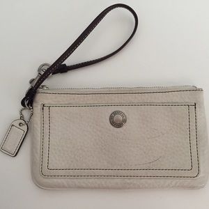 Coach Leather Cream Wristlet