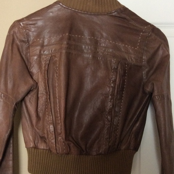 Justcavali cropped leather bomber - Picture 2 of 4
