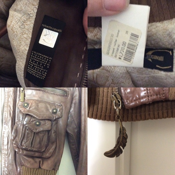 Justcavali cropped leather bomber - Picture 4 of 4