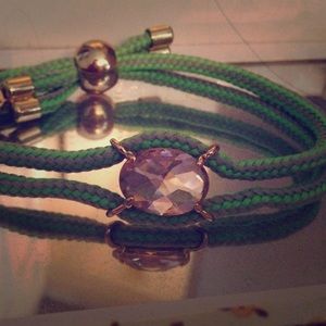 Juicy couture  glass gem  green rope bracelet💚💕.