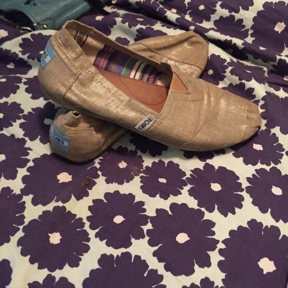 Toms gold shoes