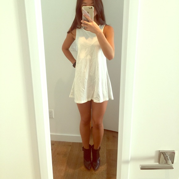 White shift dress