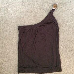 Brown one sided tank top