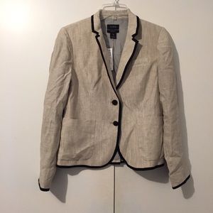 J. Crew beige blazer with black detail