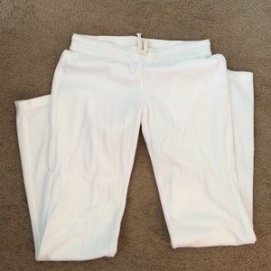 White fleece sweatpants