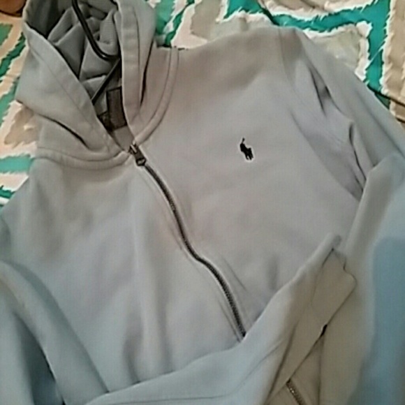 Light blue Polo Jacket with hood
