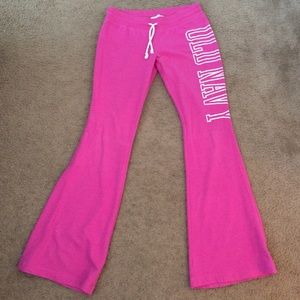 Hot pink sweatpants!