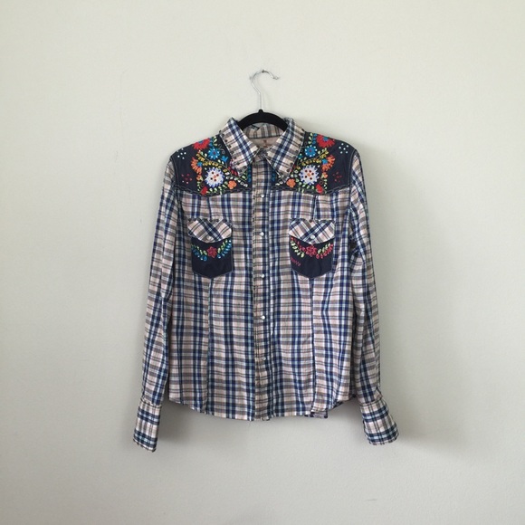 Embellished Plaid Shirt