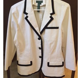 Ralph Lauren Twill Cottton Blazer with Black trim