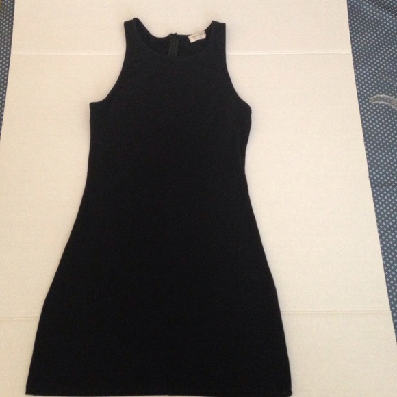 Black brandy zip up bodycon dress