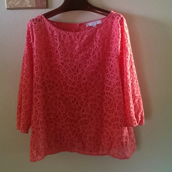 Oversized Loft Coral Fun top