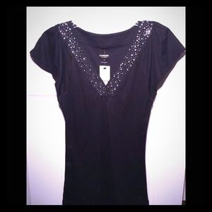 EXPRESS black with embellishment tshirt
