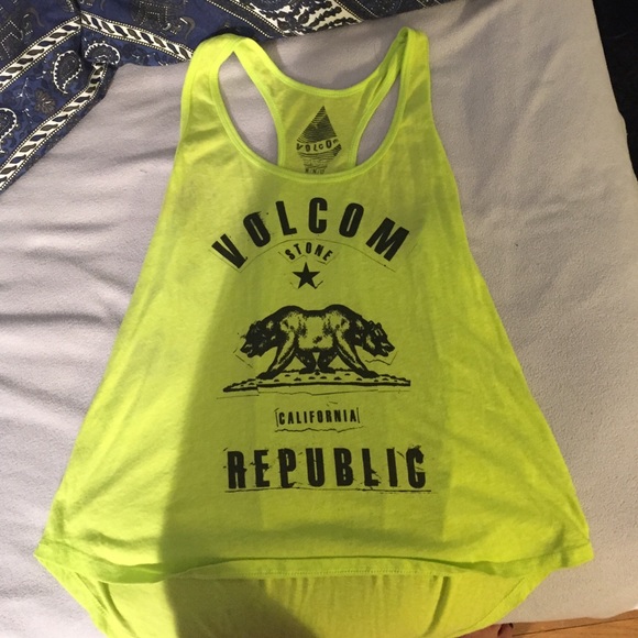 Neon yellow volcom shirt
