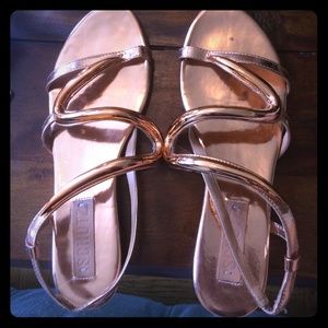 Schutz copper/rose gold sandals
