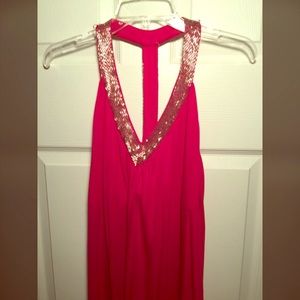 Pink INC tank with rhinestone embellishments