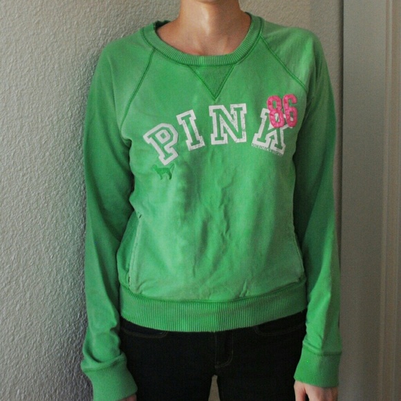 PINK Victoria's Secret Green '86 Sweatshirt