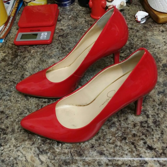 Jessica Simpson red heels