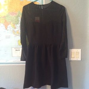 Black And Gold Sparkle Mesh Dress