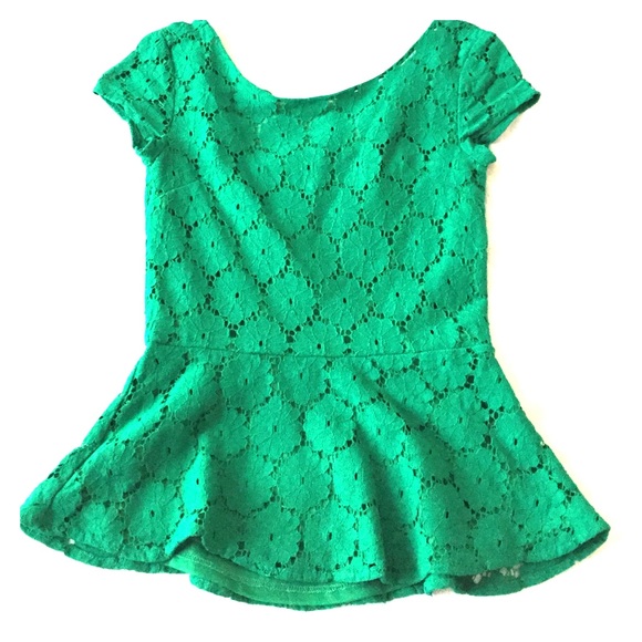 Green peplum top