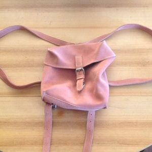 Genuine Leather GAP Pink Adjustable Backpack