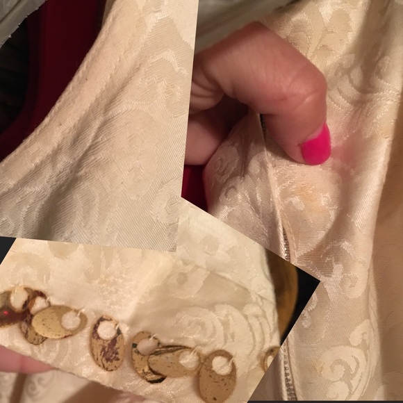 ๐ Bundled๐ BROCADE Vintage 60's Ivory Gold Shift - Picture 4 of 4