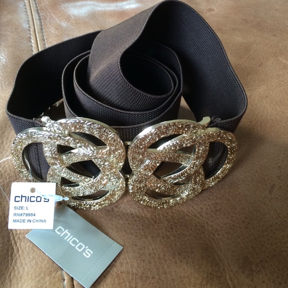 CHICO'S BROWN STRETCH BELT NEW WITH TAGS