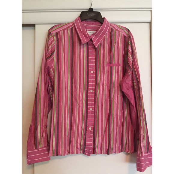 Liz Claiborne pink, red, white Top - Picture 1 of 2