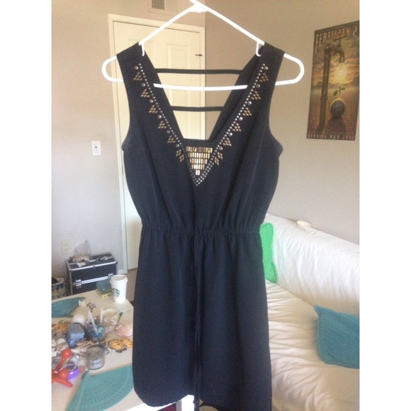 LAST DAY Black Jeweled Dress