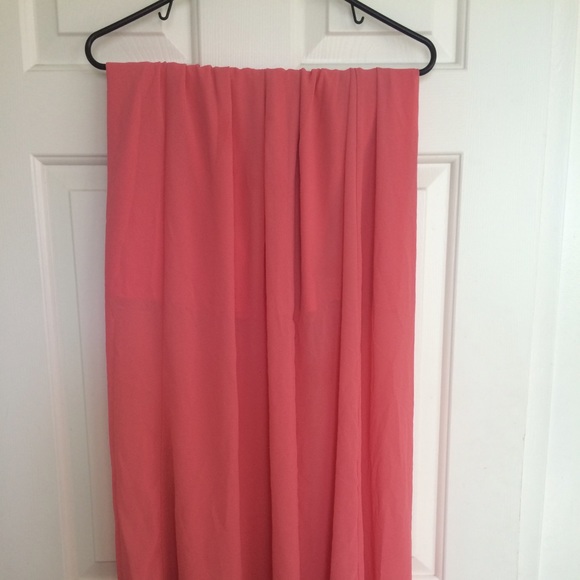 Coral Chiffon Maxi Skirt - Picture 1 of 2