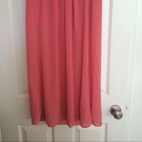 Coral Chiffon Maxi Skirt - Picture 2 of 2