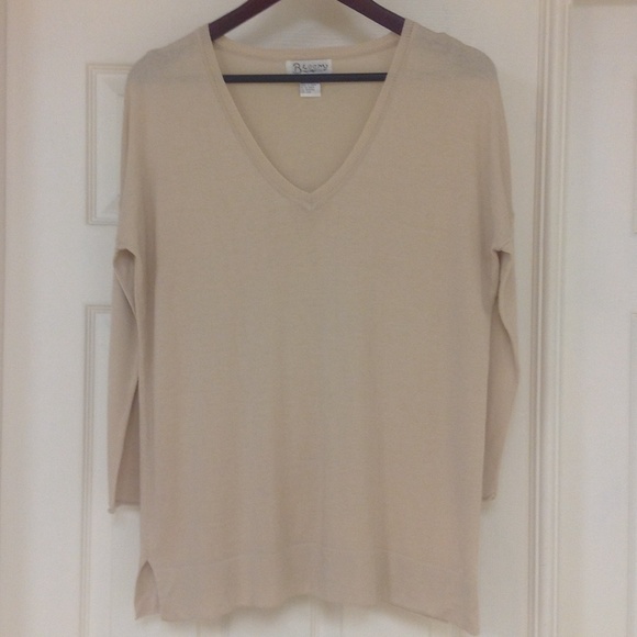 3Q sleeve Over Size V-Neck Cardigan