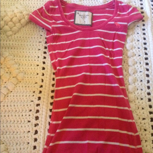 Abercrombie striped pink and white shirt