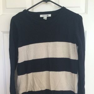 Navy and Gold Striped Sweater