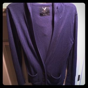 Purple American eagle 3 button sweater