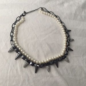 Double strand necklace -pearl strand - spike