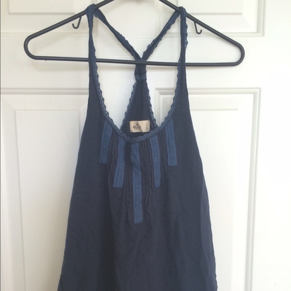 Navy Floral Detailing Tank - Picture 1 of 2