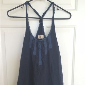 Navy Floral Detailing Tank