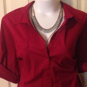 Deep red work shirt 5X