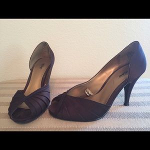 DONATED! Sateen brown heels