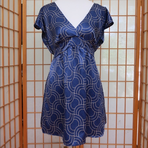 Blue sateen dress