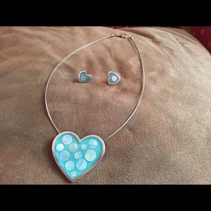 Heart Pendant & Earring Set