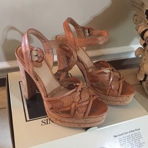 Frye cork heels