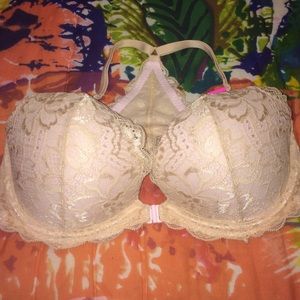 VS PINK  Tan lace racerback push up bra