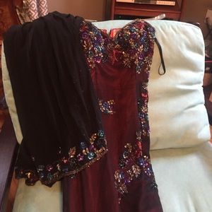 Floral Sequin Detail Scala Gown