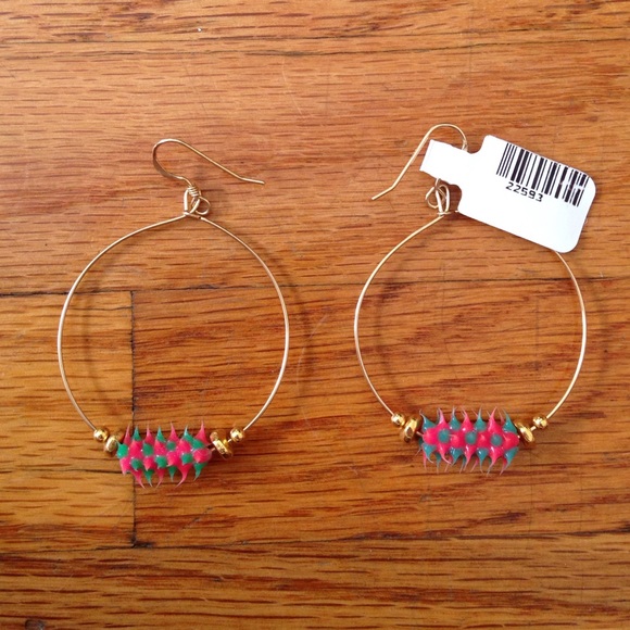 Gold-filled hoop earrings.
