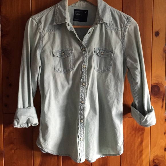 Light blue AEO button-up shirt