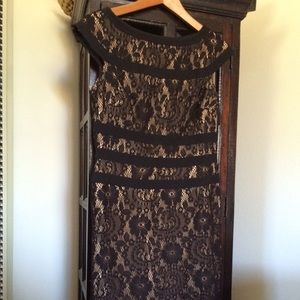 Beautiful lace dress with full nude lining